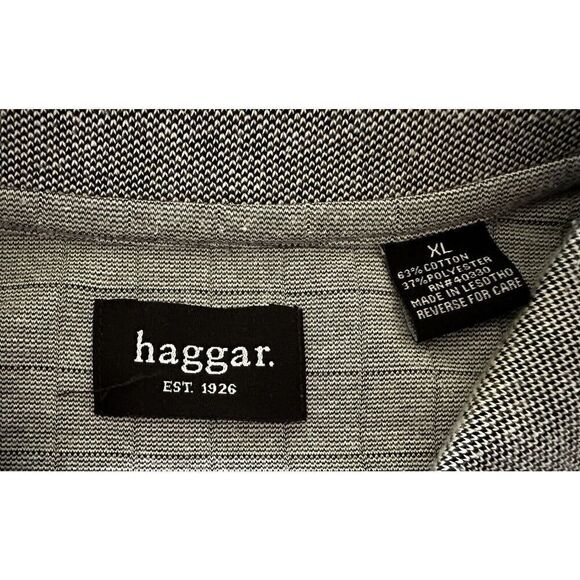 Haggar Polo shirt Mens XL extra large Lite Grey Textured Golf Active Fast Ship - Picture 5 of 8